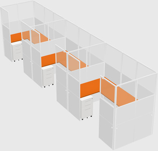 U-shaped cubicle