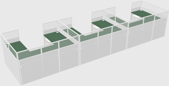 U-shaped cubicle