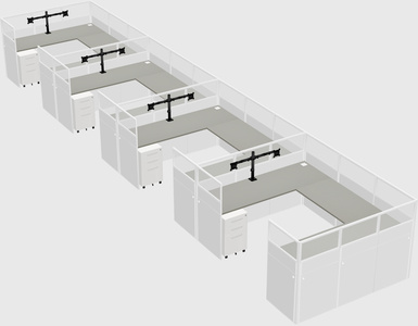 U-shaped cubicle
