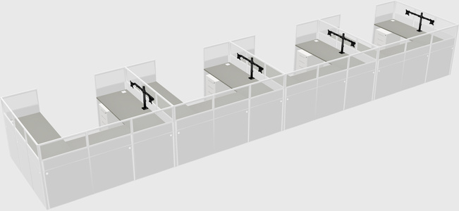 U-shaped cubicle