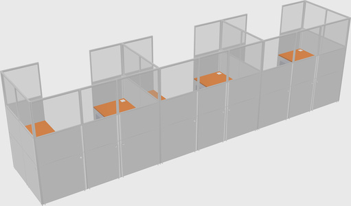 U-shaped cubicle