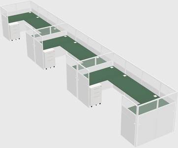 U-shaped cubicle