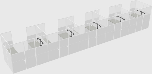 U-shaped cubicle