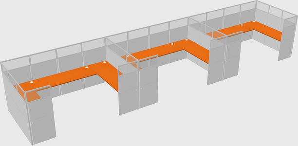 U-shaped cubicle