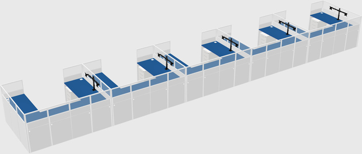U-shaped cubicle