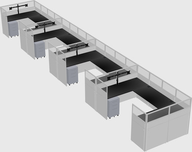 U-shaped cubicle