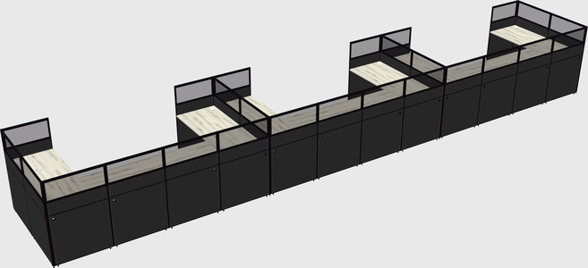 U-shaped cubicle