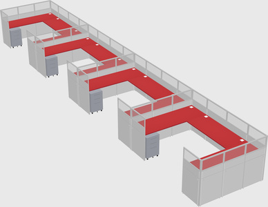 U-shaped cubicle