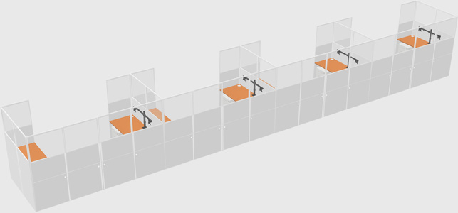 U-shaped cubicle