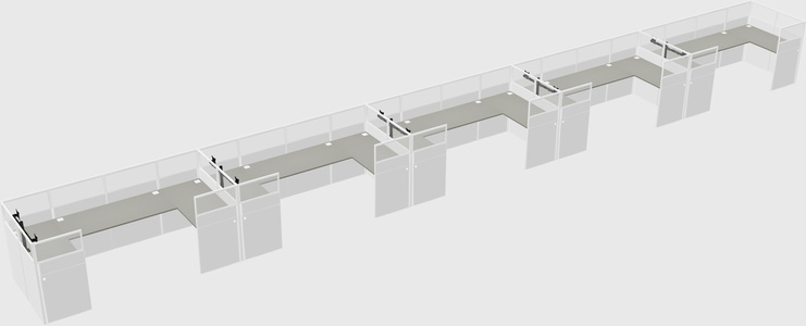U-shaped cubicle
