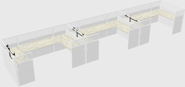 U-shaped cubicle