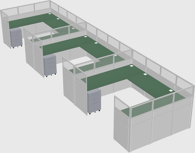 U-shaped cubicle
