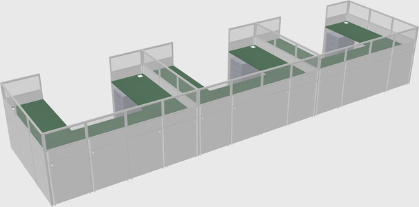 U-shaped cubicle