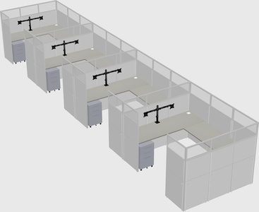 U-shaped cubicle