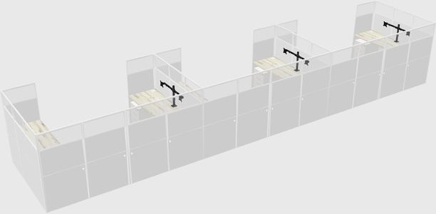 U-shaped cubicle