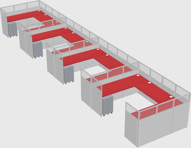 U-shaped cubicle
