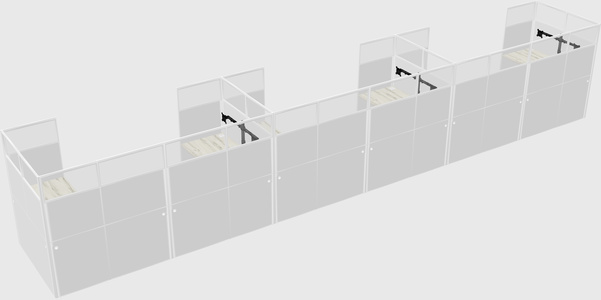 U-shaped cubicle