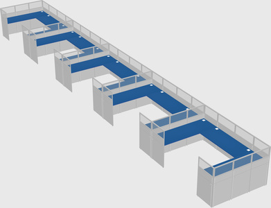 U-shaped cubicle