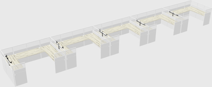 U-shaped cubicle