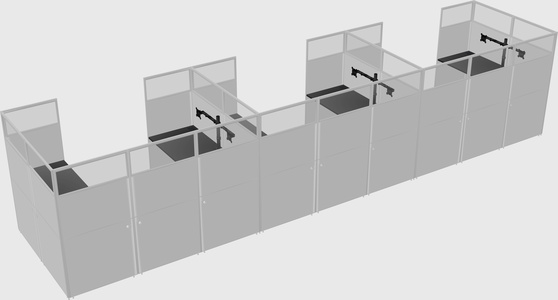 U-shaped cubicle
