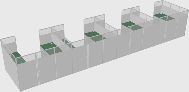 U-shaped cubicle
