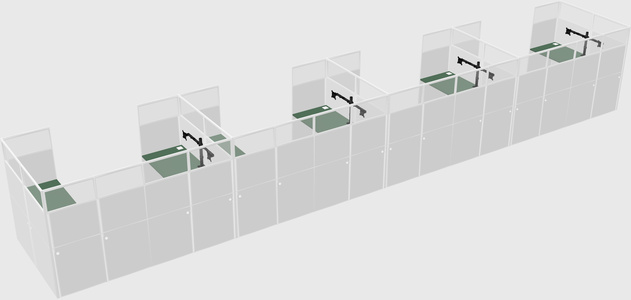 U-shaped cubicle