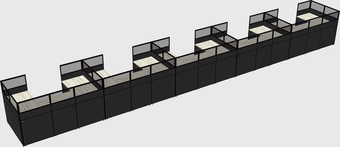 U-shaped cubicle