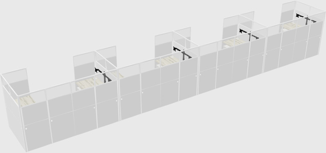 U-shaped cubicle
