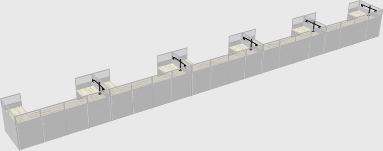 U-shaped cubicle