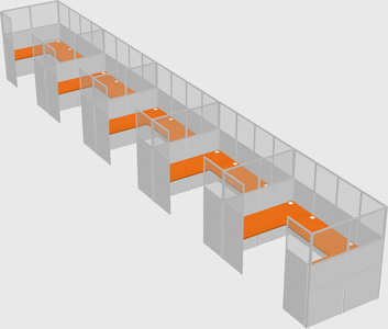 U-shaped cubicle