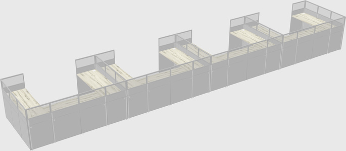 U-shaped cubicle