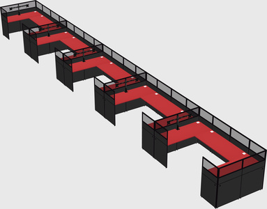 U-shaped cubicle