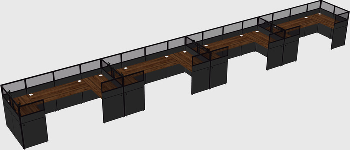 U-shaped cubicle