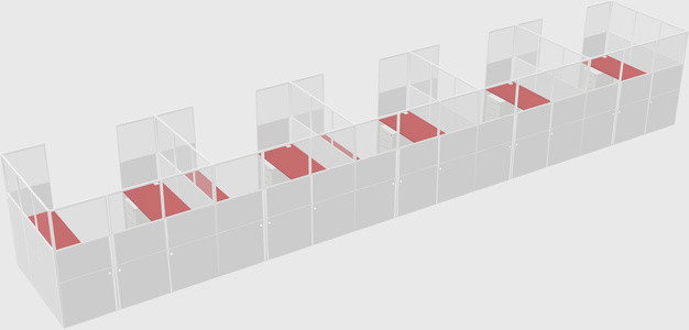 U-shaped cubicle