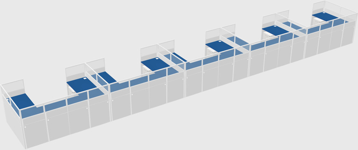 U-shaped cubicle