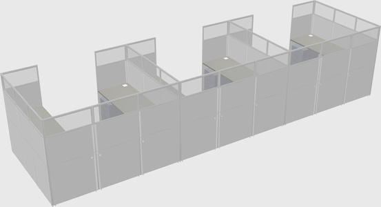 U-shaped cubicle