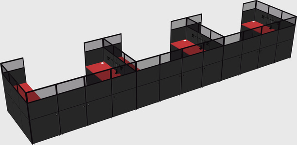 U-shaped cubicle