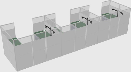 U-shaped cubicle