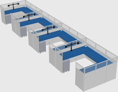 U-shaped cubicle