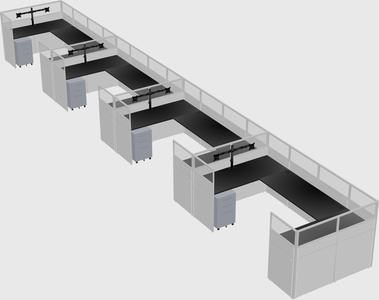 U-shaped cubicle