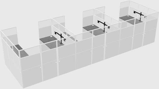 U-shaped cubicle