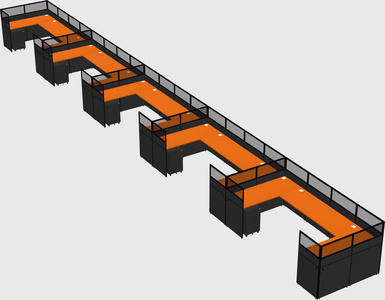 U-shaped cubicle
