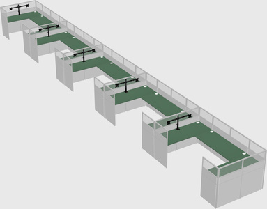 U-shaped cubicle