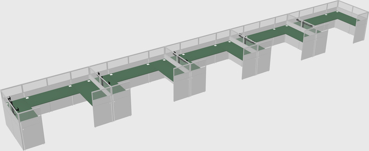 U-shaped cubicle