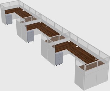 U-shaped cubicle
