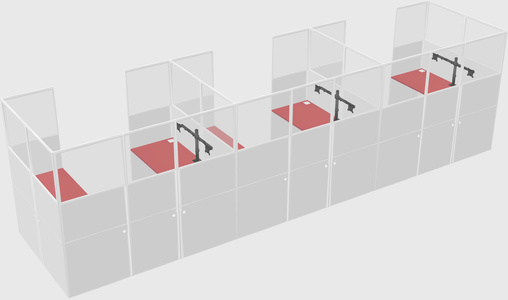 U-shaped cubicle