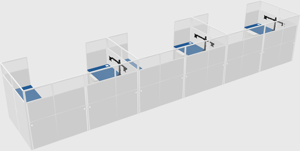 U-shaped cubicle
