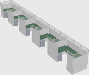 U-shaped cubicle