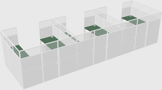 U-shaped cubicle