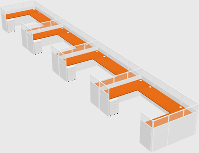 U-shaped cubicle